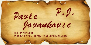Pavle Jovanković vizit kartica